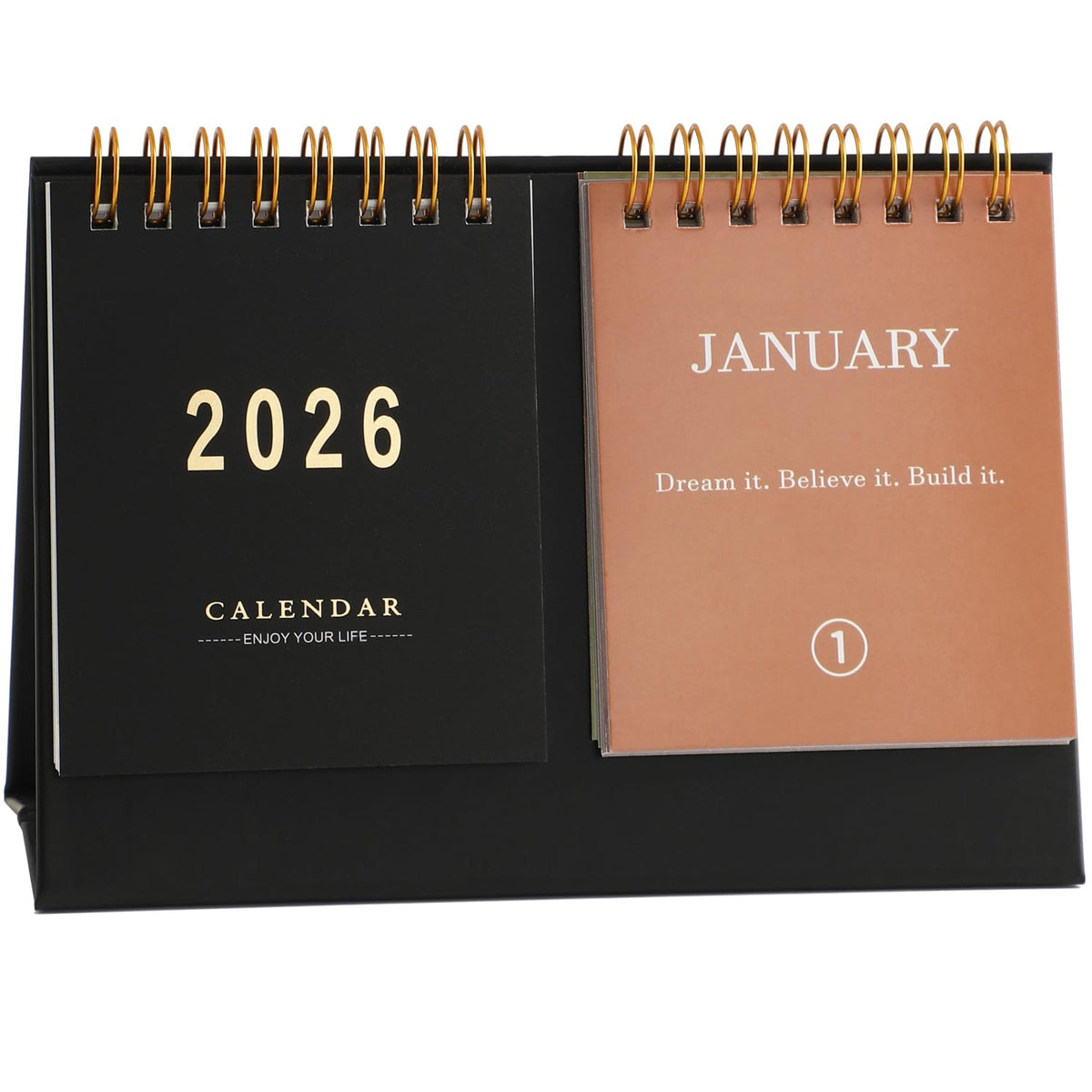 Mini Desk Calendar 2026-2027 - Standing Flip Monthy Small Desktop Calendar Runs from July 2026 to Dec 2027-250 GSM Thick Paper Twin-Wire Binding for for Home School, or Office (Pink)