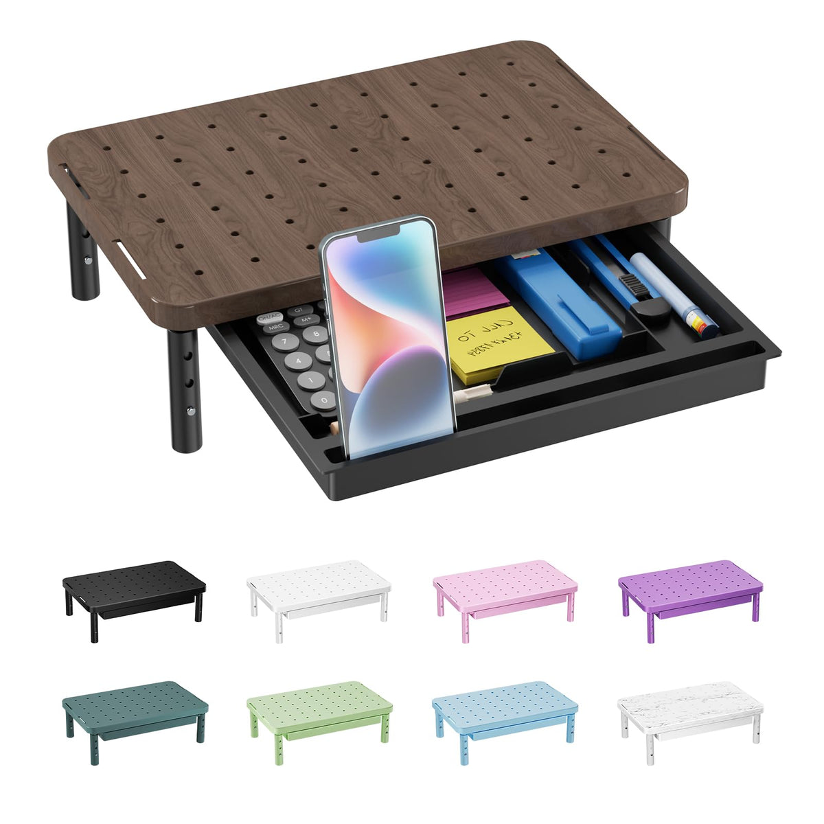 WALI Computer Monitor Stand with Storage and Pen Holder