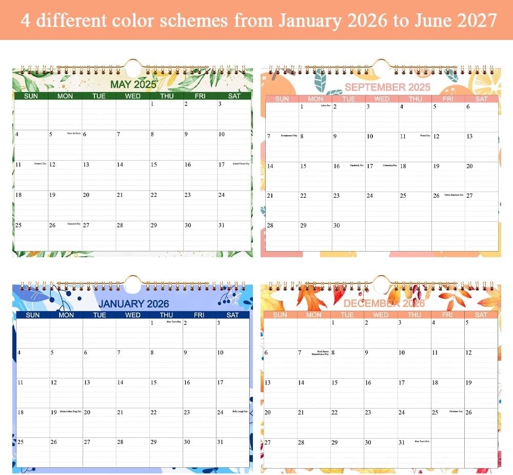 Calendar 2026-2027 - Wall Calendar from Apr 2026 to Jun 2027- Monthly Calendar with 140gsm Thick Paper for Planning and Organizing for Home or Office, 8.5 x 11 In Wall Calendar 2026-2027