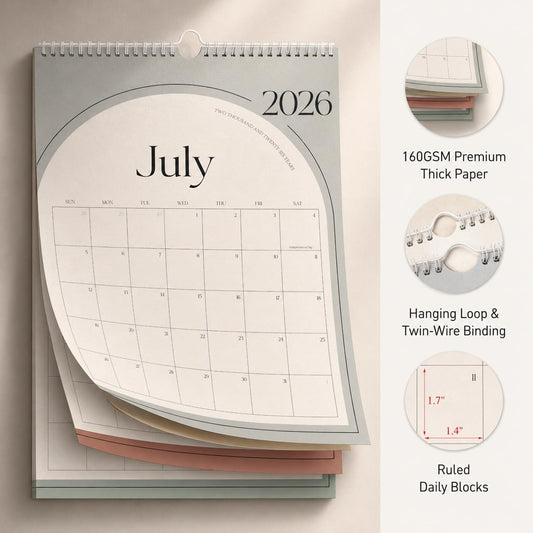 TREES Aesthetic Wall Calendar 2026-2027, 18-Month Calendar, 15" x 10"