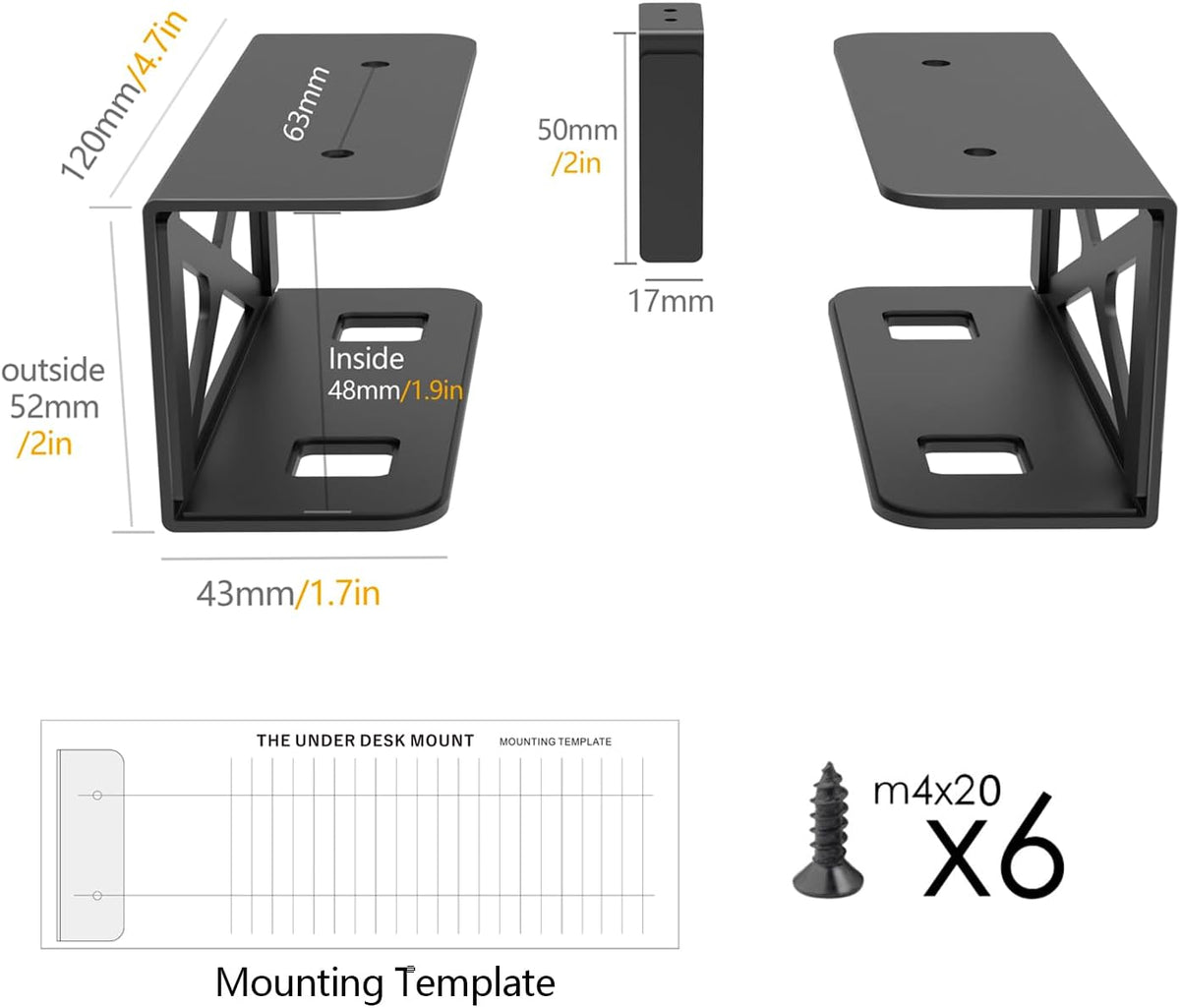 Under Desk Laptop/Mini PC Storage Mount,CPU Holder,Compatible with Dell OptiPlex,Mac Book,Mac mini and More.