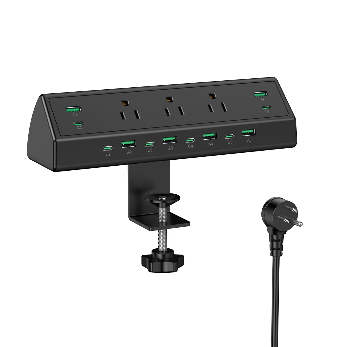 Jgstkcity Desk Clamp Power Strip USB C,Table Surge Protector