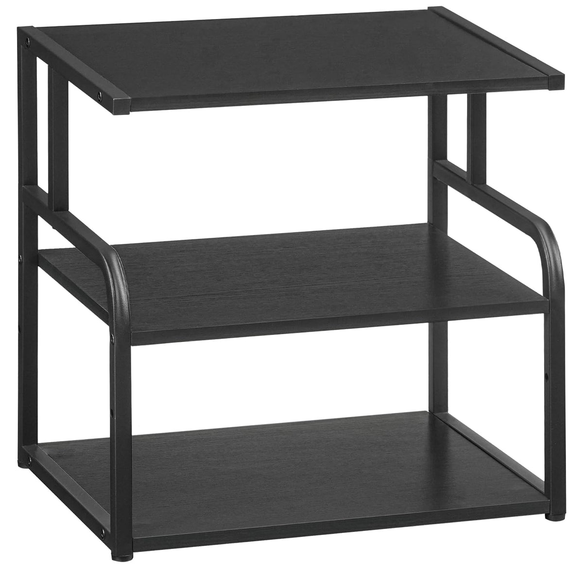 HOOBRO Printer Stand, 3-Tier Desktop Printer Table, Under Desk Printer Storage Office Organizer, Storage Rack with Adjustable Shelf, for Home Office, Kitchen, Living Room, Black BB06PS01