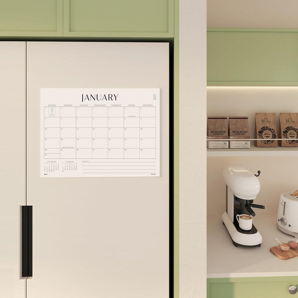 Jotsome Magnetic Calendar for Refrigerator 2026-2027