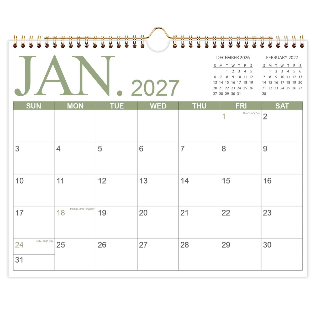 Calendar 2026-2027 - 17 Months Wall Calendar from September 2026 to December 2027, 11'' x 8.5'' Calendar 2026-2027 with Holiday Marked, Premium Paper for Organizing, Black Large Word