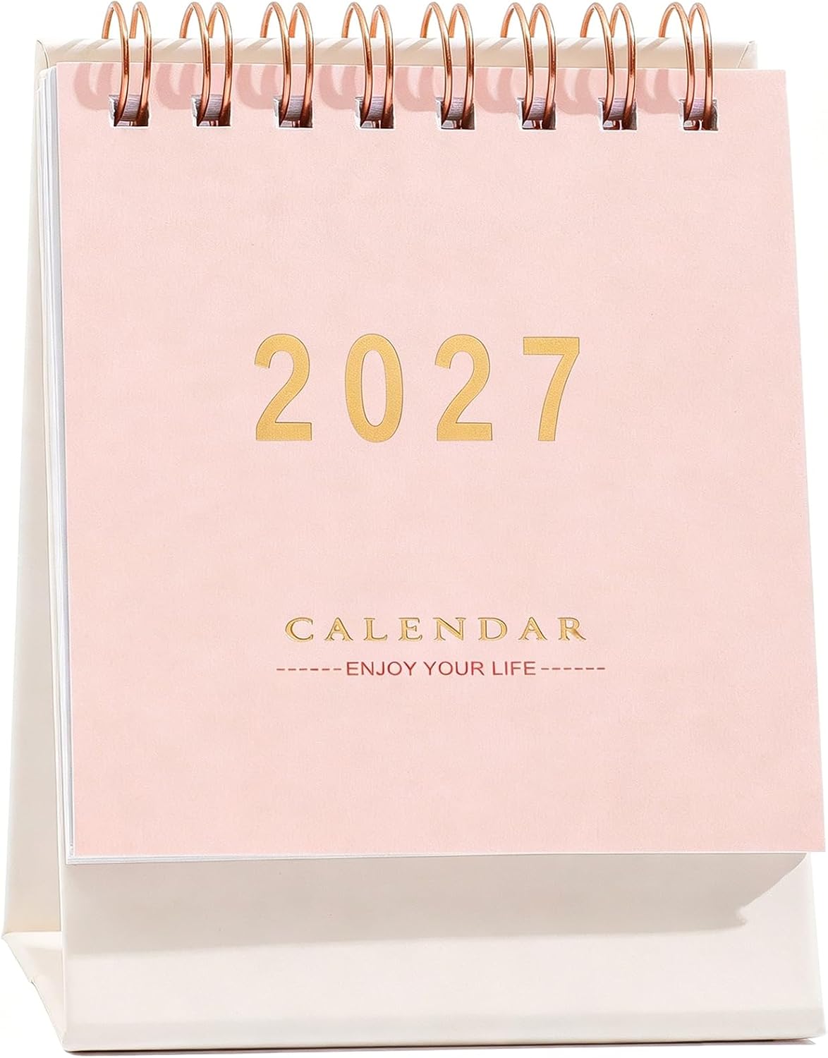 Mini Desk Calendar 2026-2027 - Standing Flip Monthy Small Desktop Calendar Runs from July 2026 to Dec 2027-250 GSM Thick Paper Twin-Wire Binding for for Home School, or Office (Pink)