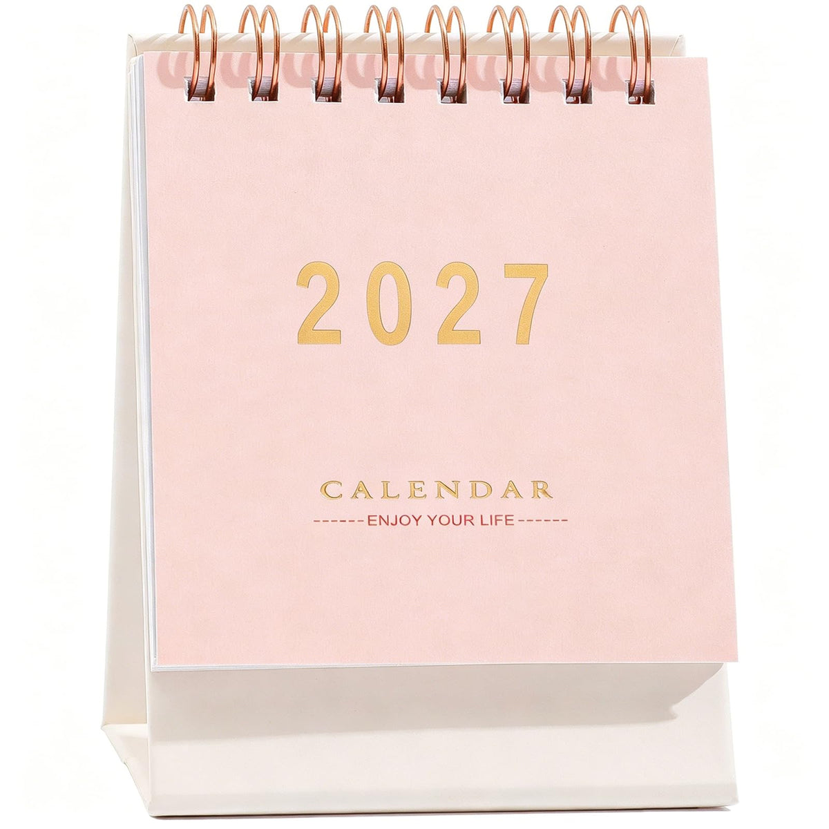 Mini Desk Calendar 2026-2027 - Runs From July 2026 to Dec 2027 Monthy Small Desktop Calendar 250gsm Thick Paper Twin-Wire Binding for Home or Office (Purple)
