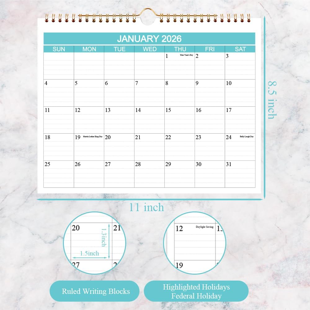 Calendar 2026-2027 - Wall Calendar Runs from Apr 2026 to June 2027-15 Monthly Calendar with Thick Paper for Planning and Organizing for Home or Office, Calender Planner, 8.5 x 11 In 2026 27 Calendars