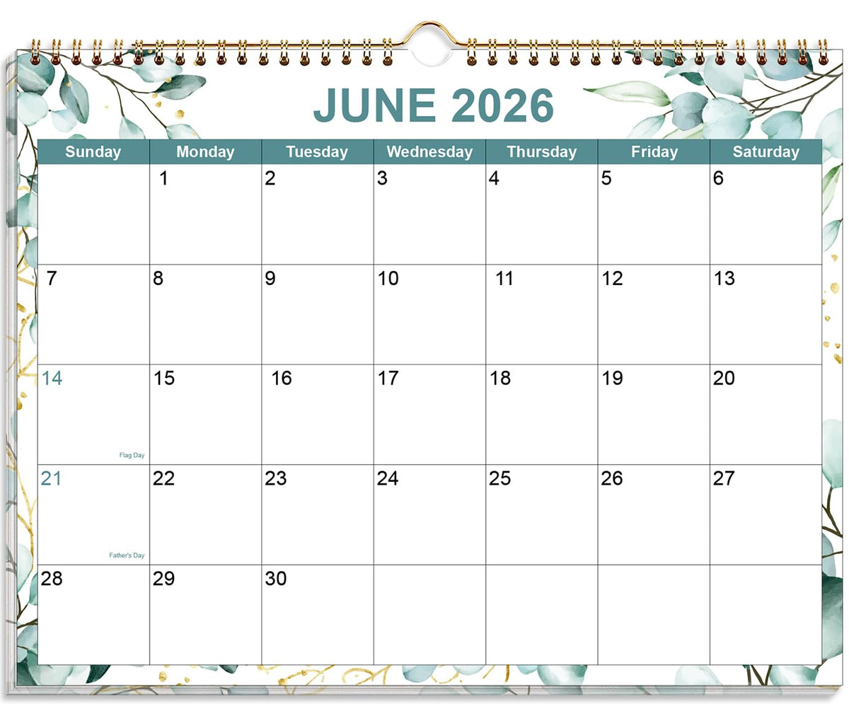 Calendar 2026-27 - Calendar 2026-2027 from July 2026 to December 2027, Spiral Binding Hanging Wall Calendar 2026 for Home/Office, 8.5" x 11", Black