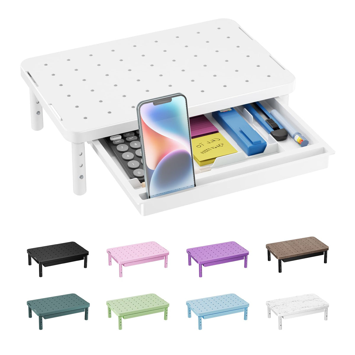 WALI Computer Monitor Stand with Storage and Pen Holder