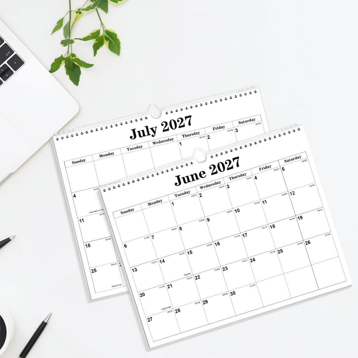 Calendar 2026-27 - Calendar 2026-2027 from July 2026 to December 2027, Spiral Binding Hanging Wall Calendar 2026 for Home/Office, 8.5" x 11", Black