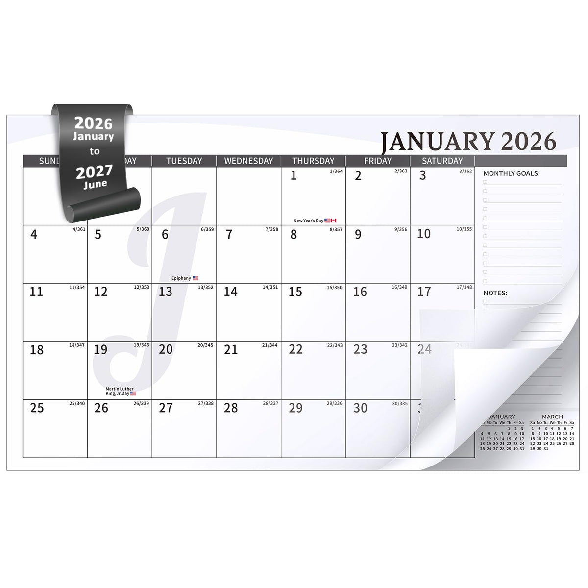 Ospelelf Desk Calendar 2026-2027 with Storage Pocket Protective Cover Large 12"x17" Leather Monthly Wall Planner Pad 18 Months January 2026 - June 2027 Pink