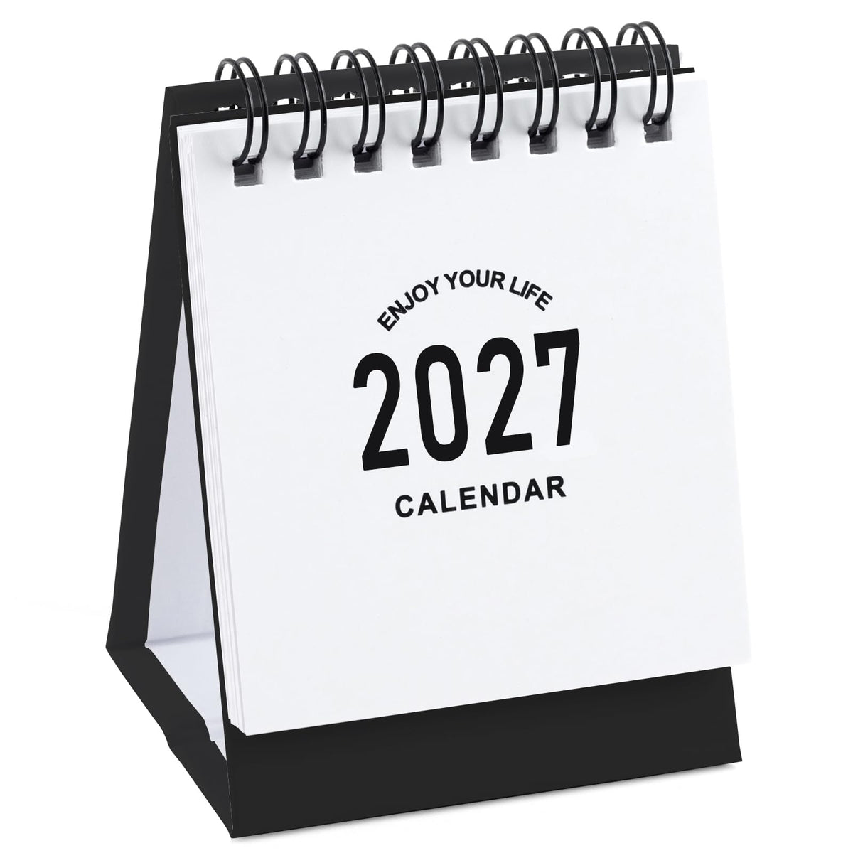 Mini Desk Calendar 2027-2028 - Jan 2027 to June 2028 Small Desktop Calendar Mini Daily Schedule Thick Paper Twin-Wire Binding with Stickers for Home Office School (Mini Pink)
