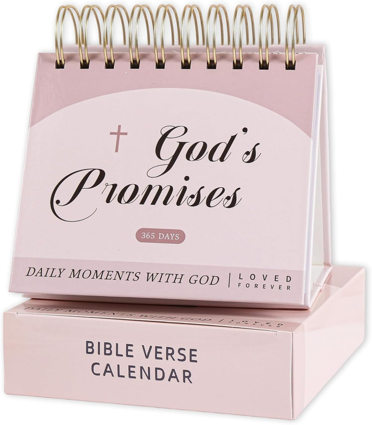 365-Day Inspirational Desk Calendar for Women - Large Coil Bound Motivational Desktop Decorations Calendar with Daily Affirmations - Cute Positive Office Desk Decor Gifts for Women (Beige)