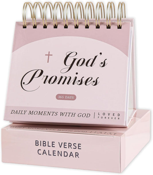365-Day Inspirational Desk Calendar for Women - Large Coil Bound Motivational Desktop Decorations Calendar with Daily Affirmations - Cute Positive Office Desk Decor Gifts for Women (Beige)