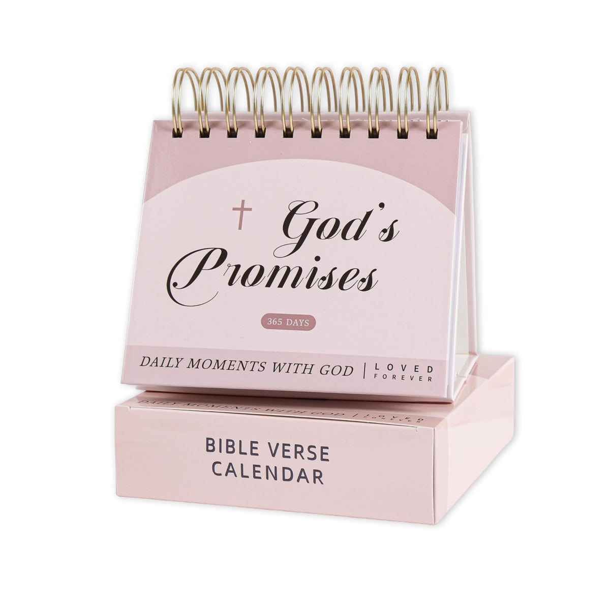 365-Day Inspirational Desk Calendar for Women - Large Coil Bound Motivational Desktop Decorations Calendar with Daily Affirmations - Cute Positive Office Desk Decor Gifts for Women (Beige)