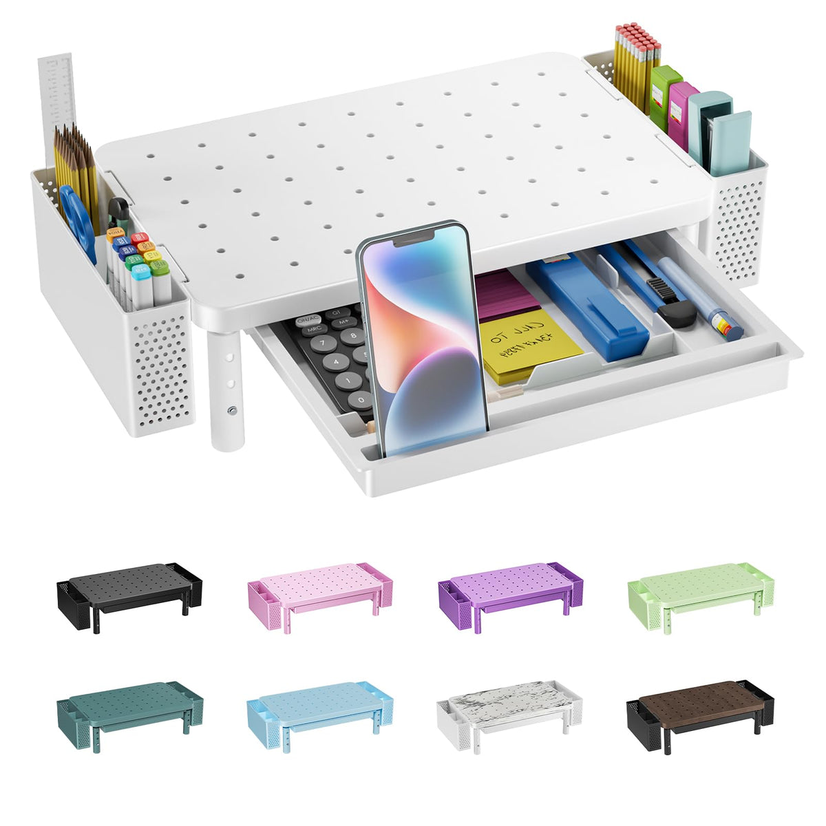 WALI Computer Monitor Stand with Storage and Pen Holder