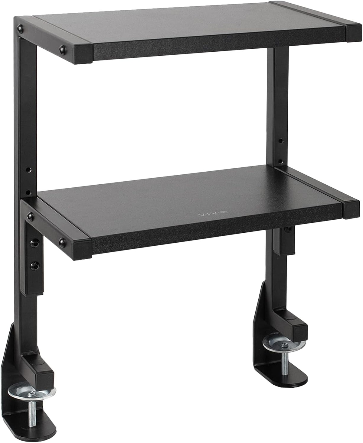 VIVO Black Clamp-on 13 inch 2-Tier Desk Shelf, STAND-SHELF2C