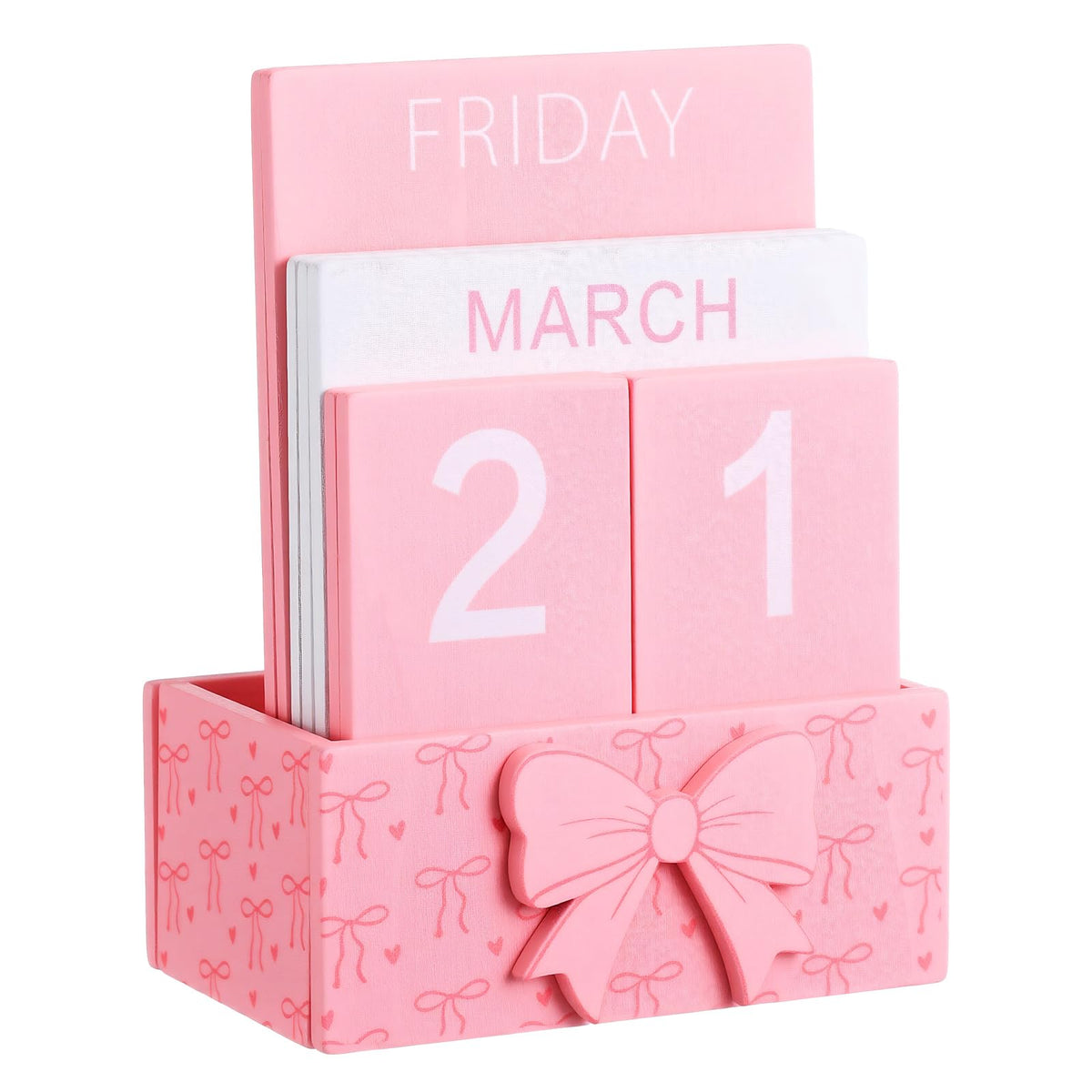 AceOrbit Wildflower Wood Block Perpetual Calendar Coquette Desk Decor
