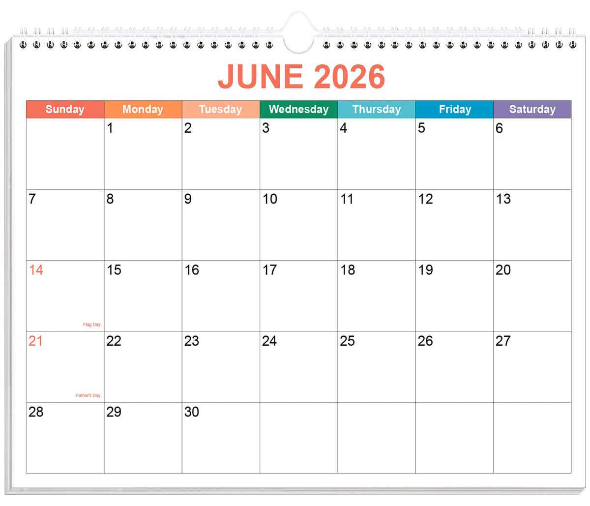 Calendar 2026-27 - Calendar 2026-2027 from July 2026 to December 2027, Spiral Binding Hanging Wall Calendar 2026 for Home/Office, 8.5" x 11", Black