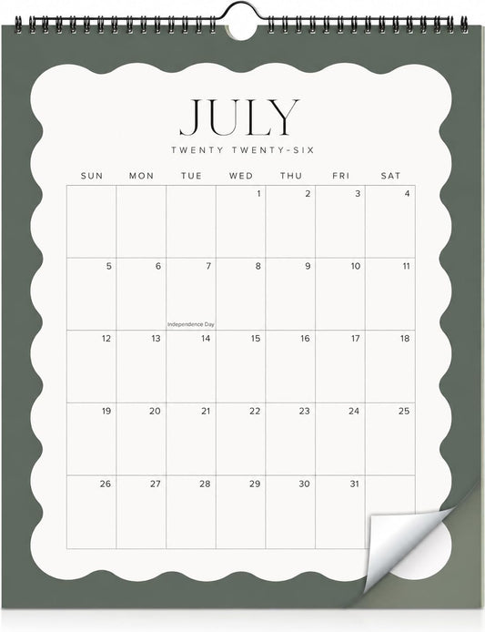 Aesthetic 2026 Wall Calendar - Runs from January 2026 Until July 2027