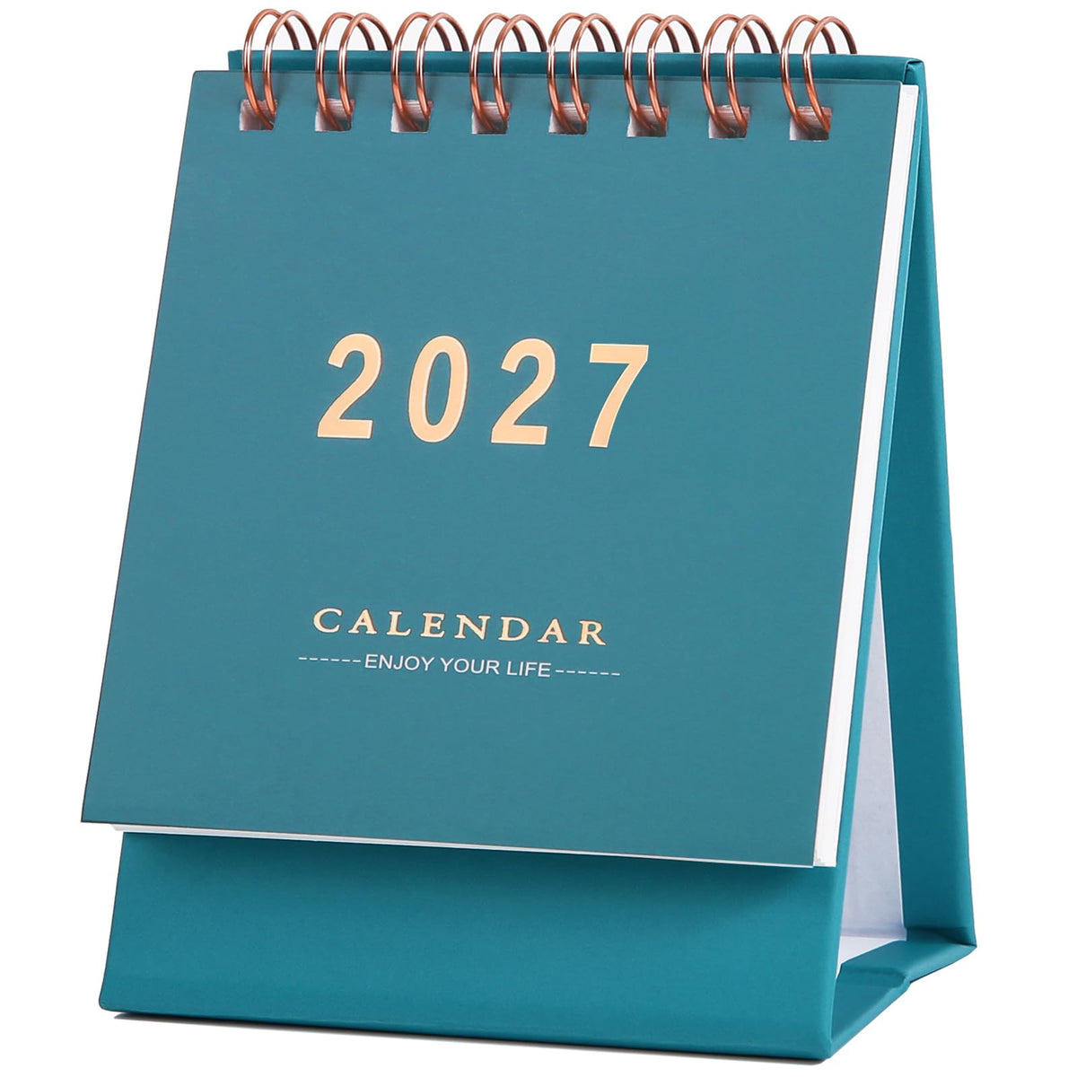 Mini Desk Calendar 2026-2027 - Runs From July 2026 to Dec 2027 Monthy Small Desktop Calendar 250gsm Thick Paper Twin-Wire Binding for Home or Office (Purple)