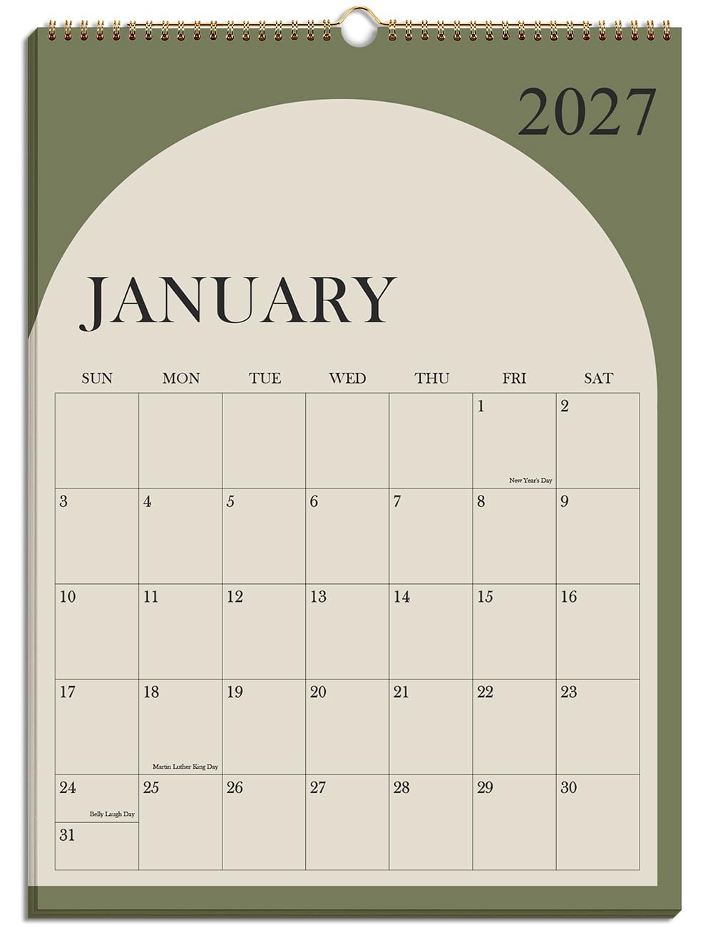 Calendar 2026-27 - Calendar 2026-2027 from July 2026 to December 2027, Spiral Binding Hanging Wall Calendar 2026 for Home/Office, 8.5" x 11", Black