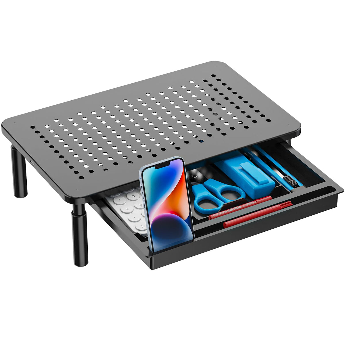 WALI Computer Monitor Stand with Storage and Pen Holder