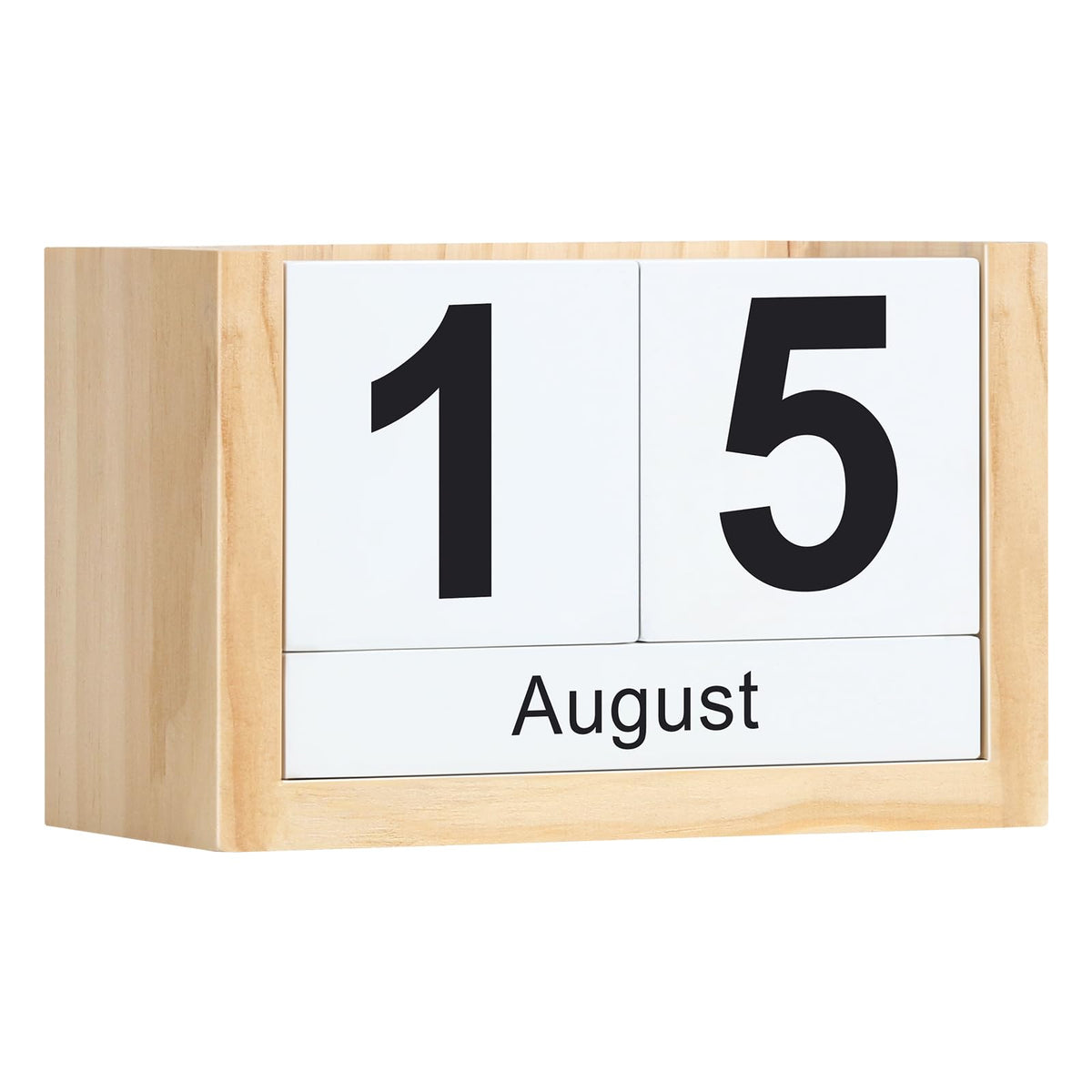 Wooden Block Calendar for Desk, Small Size Daily Desktop Perpetual Desk Calendar, Cute Date Display Desk Accessories for Home Office Decor, Teacher, Classroom, Reusable Yearly, Pink