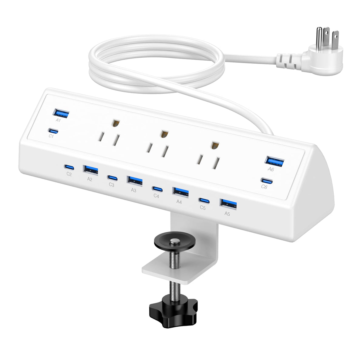Jgstkcity Desk Clamp Power Strip USB C,Table Surge Protector
