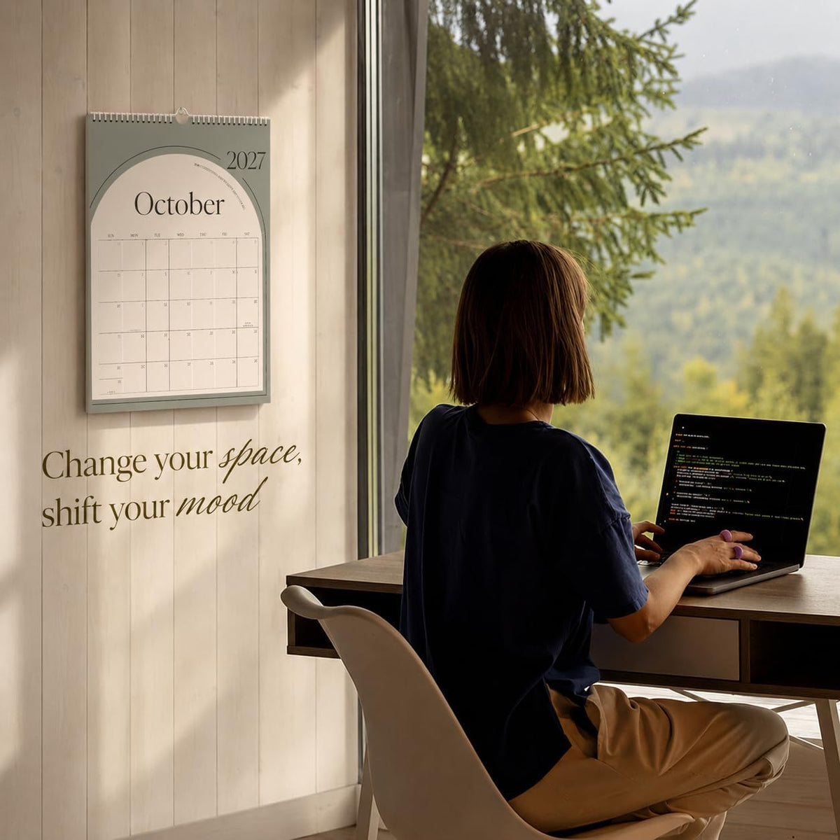 TREES Aesthetic Wall Calendar 2026-2027, 18-Month Calendar, 15" x 10"