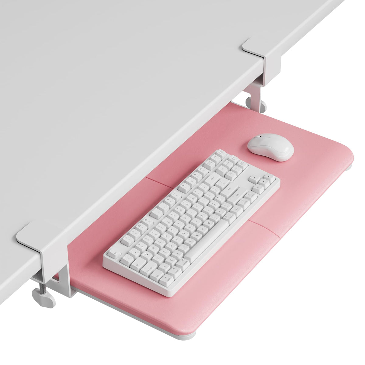 BONTEC Under Desk Keyboard Tray, Pull-Out Keyboard & Mouse Platform