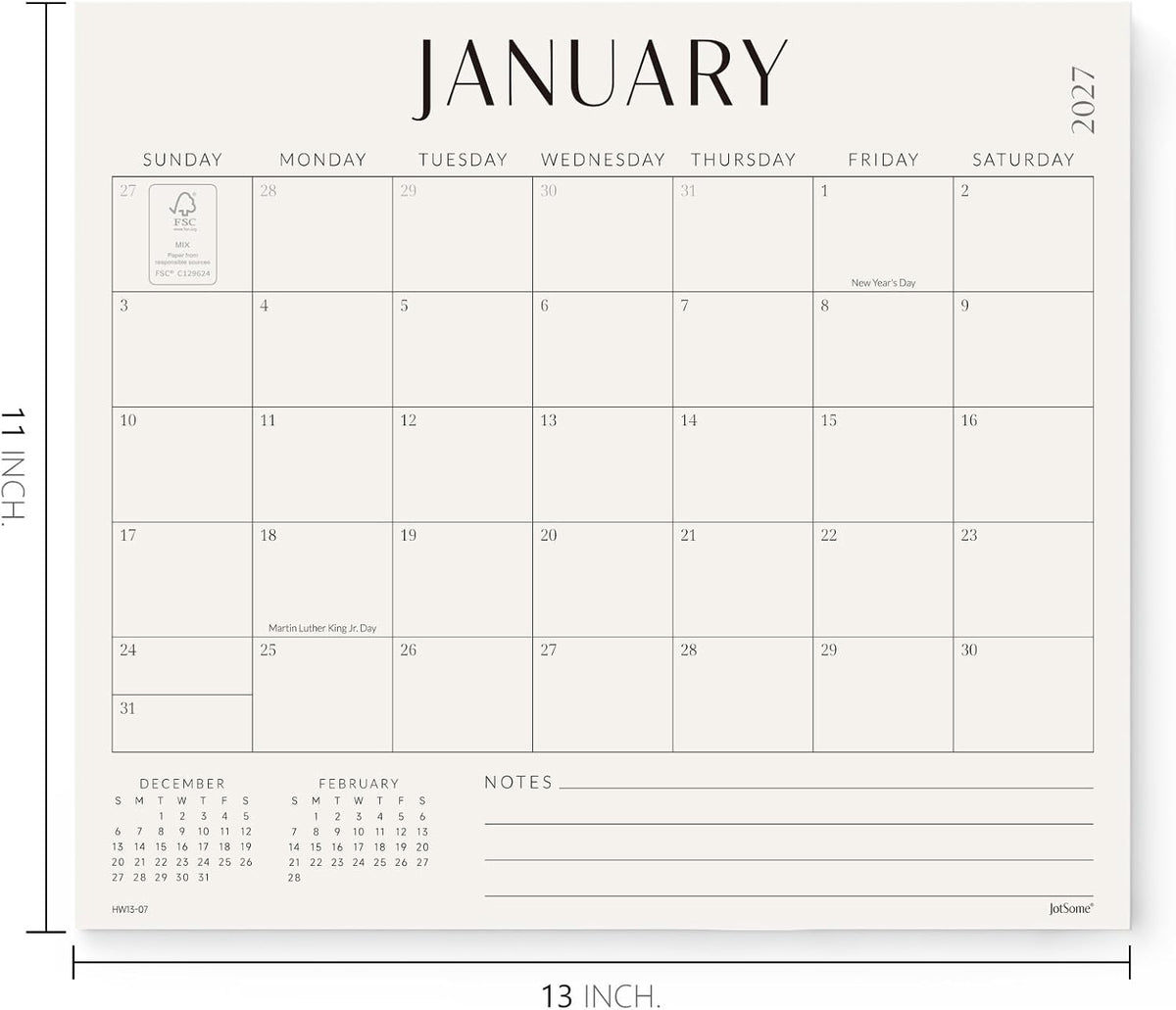 Jotsome Magnetic Calendar for Refrigerator 2026-2027