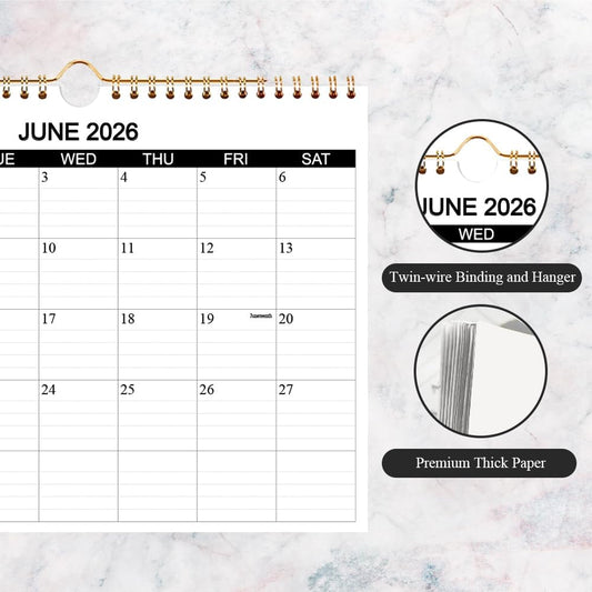 Calendar 2026-2027 - Wall Calendar 2026-2027 Runs from July 2026 to December 2027, 18 Months Calendar with Thick Paper for Planning at Home or Office, 8.5 x 11 Inch, Black
