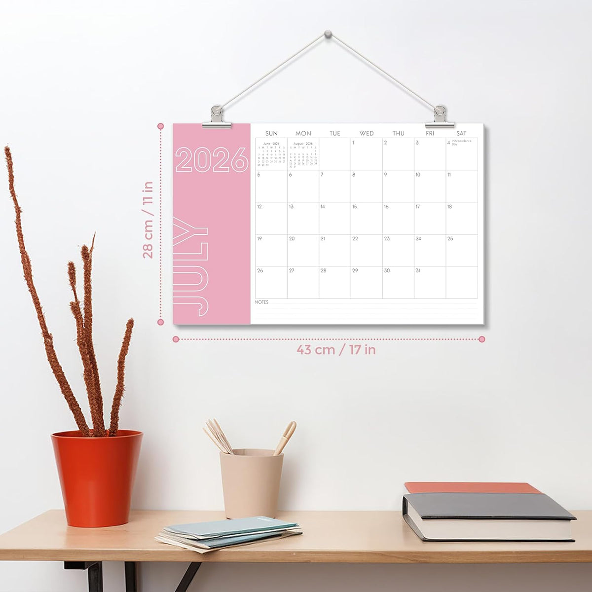 KONVINIT Large Desk Calendar 2026-2027, 20 Months Desk Calendar 2026-11"×17" - Runs From May 2026 Until December 2027, 2026 Desktop Calendar for School, Home & Office Supplies, Morandi