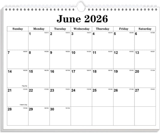 Calendar 2026-27 - Calendar 2026-2027 from July 2026 to December 2027, Spiral Binding Hanging Wall Calendar 2026 for Home/Office, 8.5" x 11", Black