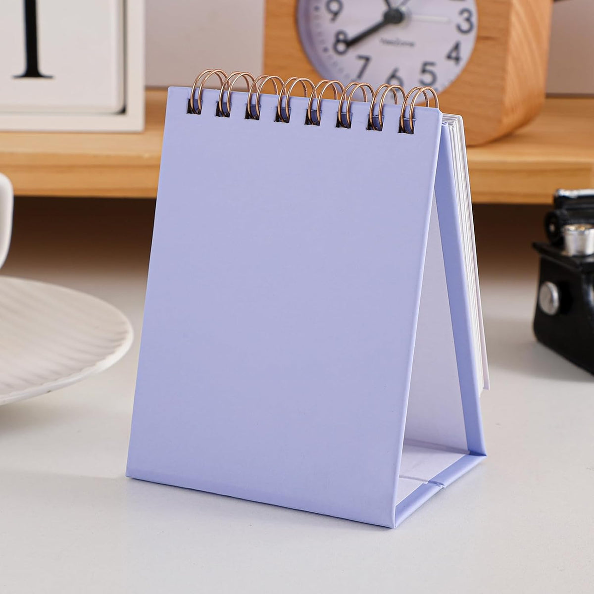 Mini Desk Calendar 2026-2027 - Runs From July 2026 to Dec 2027 Monthy Small Desktop Calendar 250gsm Thick Paper Twin-Wire Binding for Home or Office (Purple)