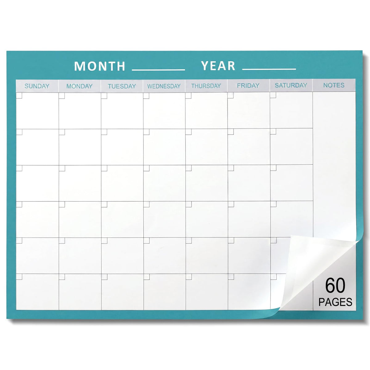 Gueevin 2026 Undated Monthly Blank Calendar Sheet 8.5"x11" Classic White