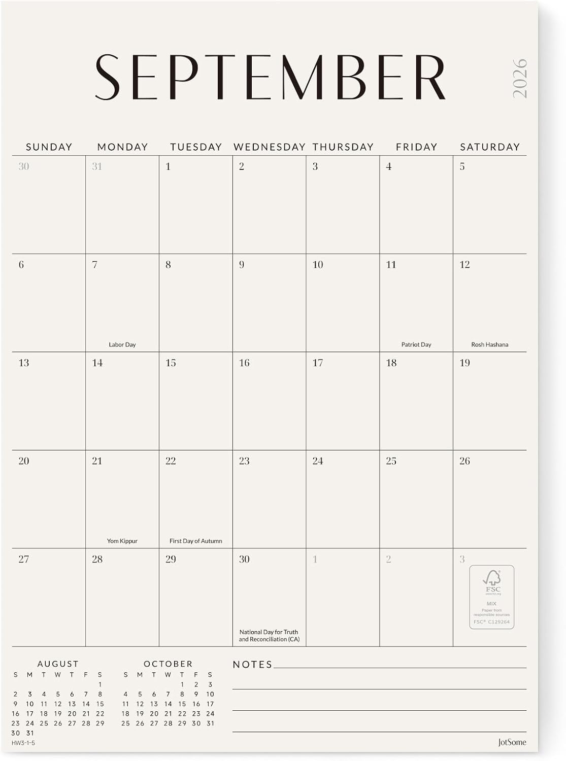 Jotsome Magnetic Calendar for Refrigerator 2026-2027