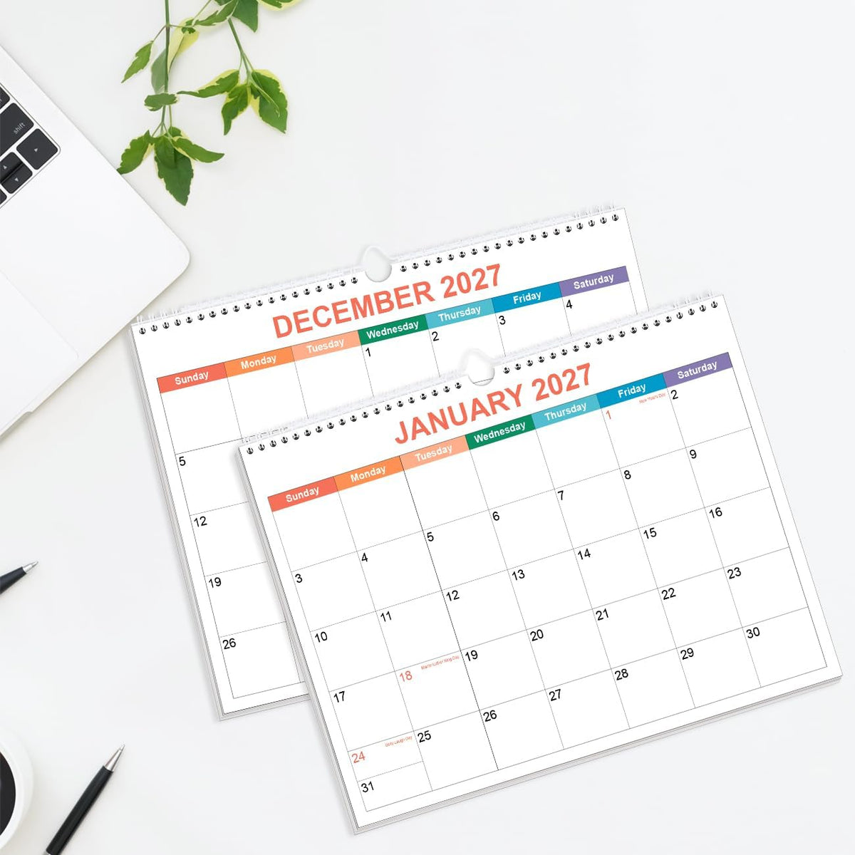 2026-2027 Calendar - 18 Months Calendar from August 2026 - December 2027, Calendar 2026-2027 with Thick Paper, 8.5" x 11", Colorful