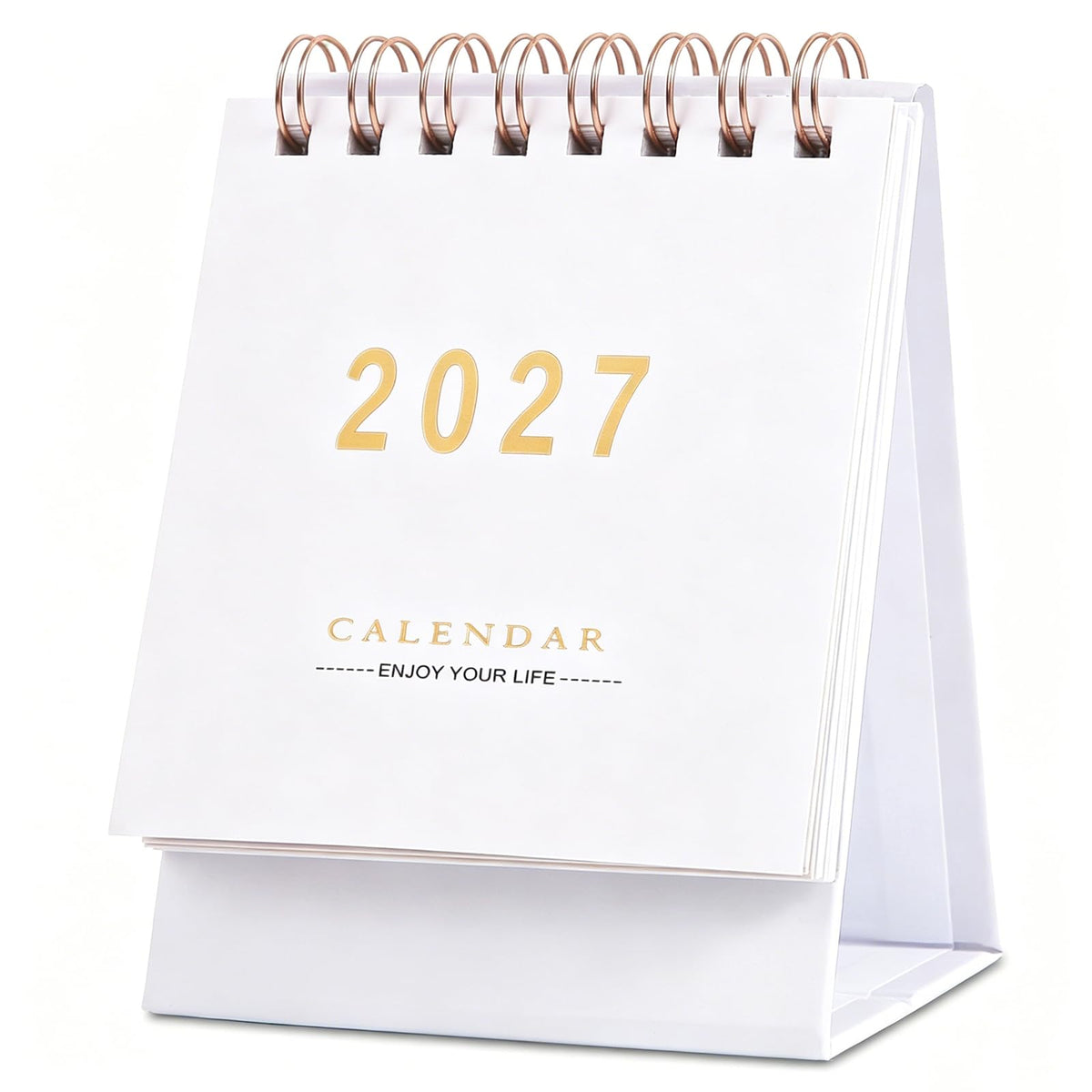 Mini Desk Calendar 2026-2027 - Runs From July 2026 to Dec 2027 Monthy Small Desktop Calendar 250gsm Thick Paper Twin-Wire Binding for Home or Office (Purple)