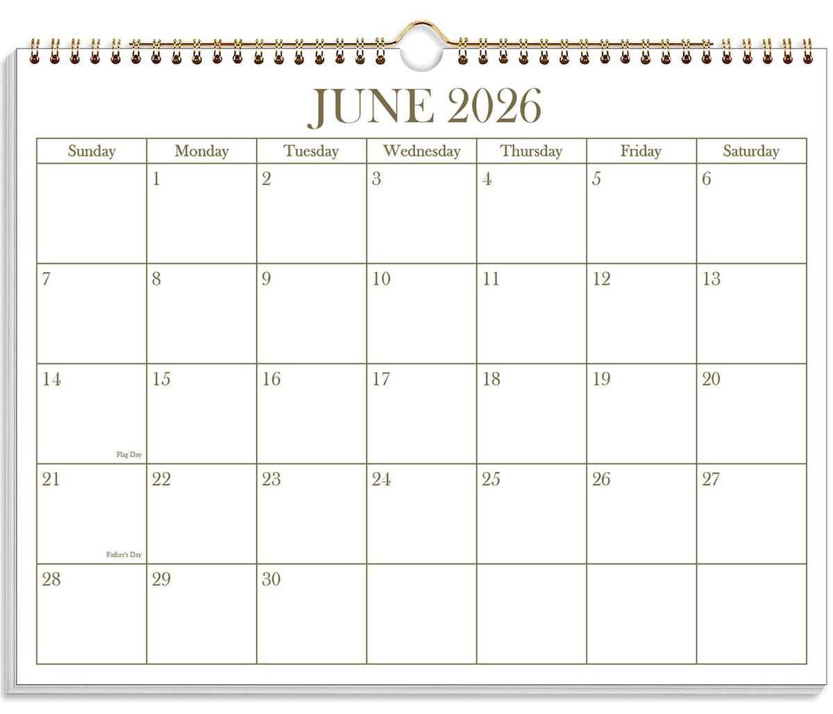Calendar 2026-27 - Calendar 2026-2027 from July 2026 to December 2027, Spiral Binding Hanging Wall Calendar 2026 for Home/Office, 8.5" x 11", Black