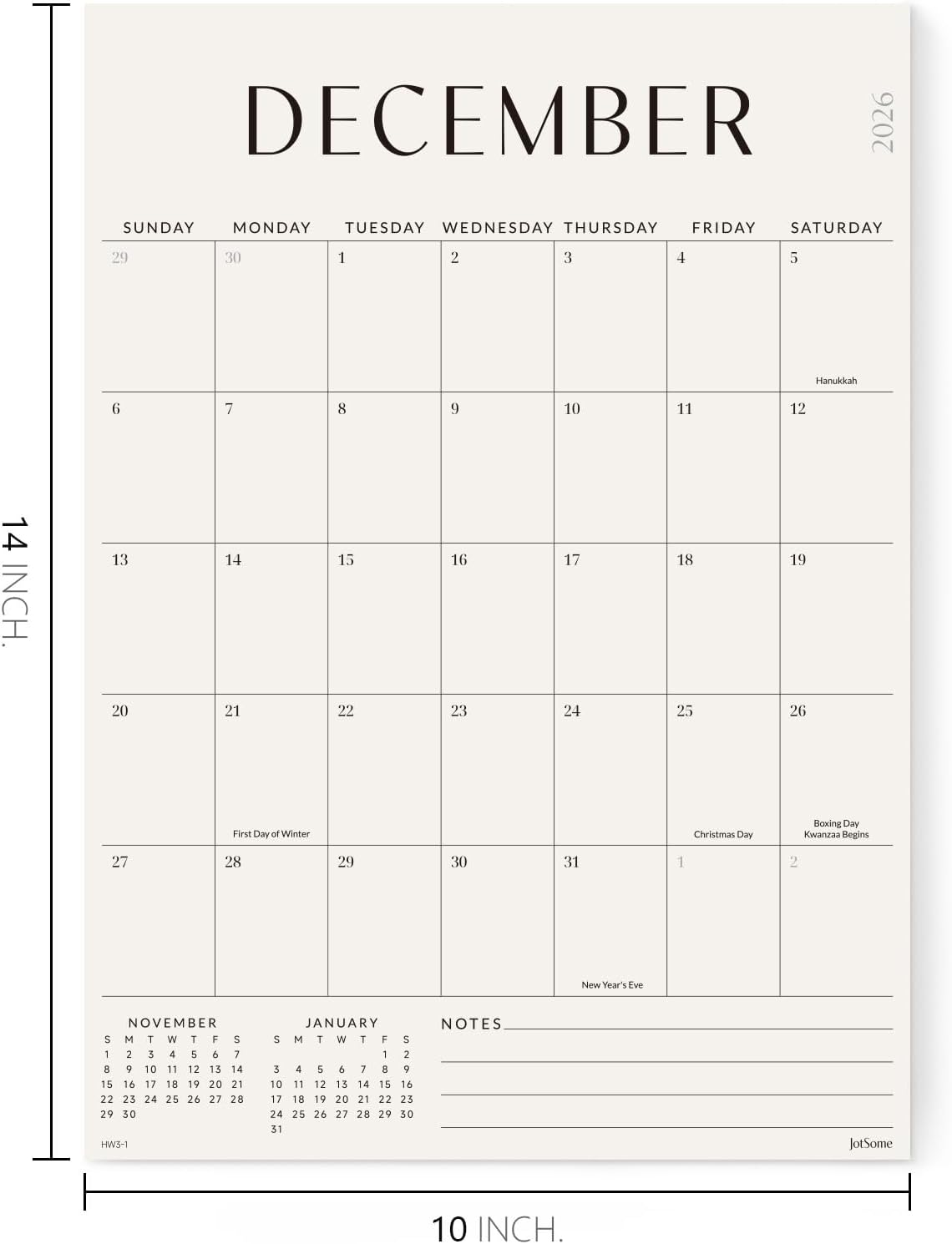 Jotsome Magnetic Calendar for Refrigerator 2026-2027