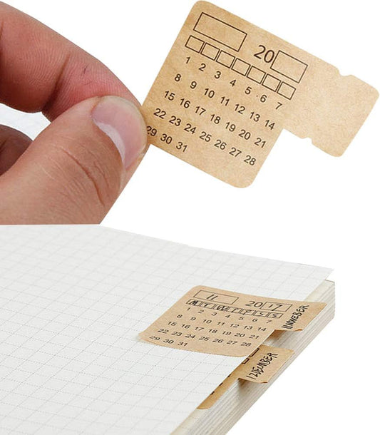 30 Pcs Calendar Stickers for Planners Self Adhesive Index Tabs Monthly Index Dividers Bullet Journal/Planners/Agenda
