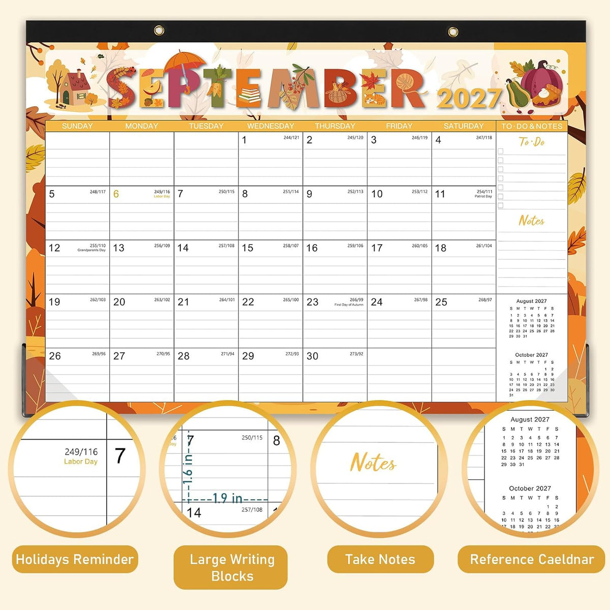 2027 Desk Calendar - Desk/Wall Calendar 2027, Jan. 2027 - Dec. 2027