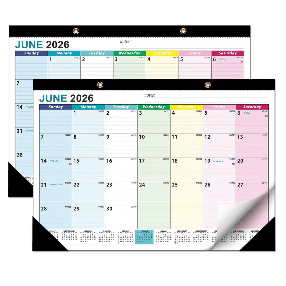 Desk Calendar 2026-2027, 18 Months, Jul 2026-Dec 2027, 17x12 Inch, Navy