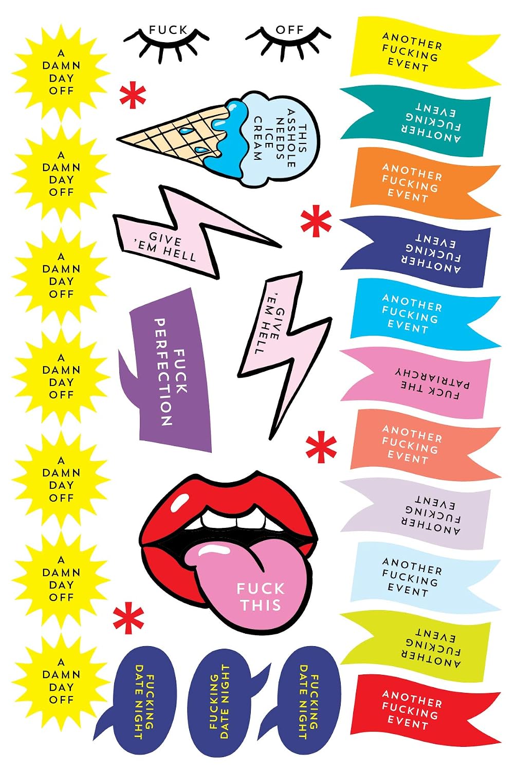 F*cking Planner Stickers: 500+ Funny Adult Stickers to Control Your Sh*t (Journal Variety Pack, White Elephant Gift) (Calendars & Gifts to Swear By)