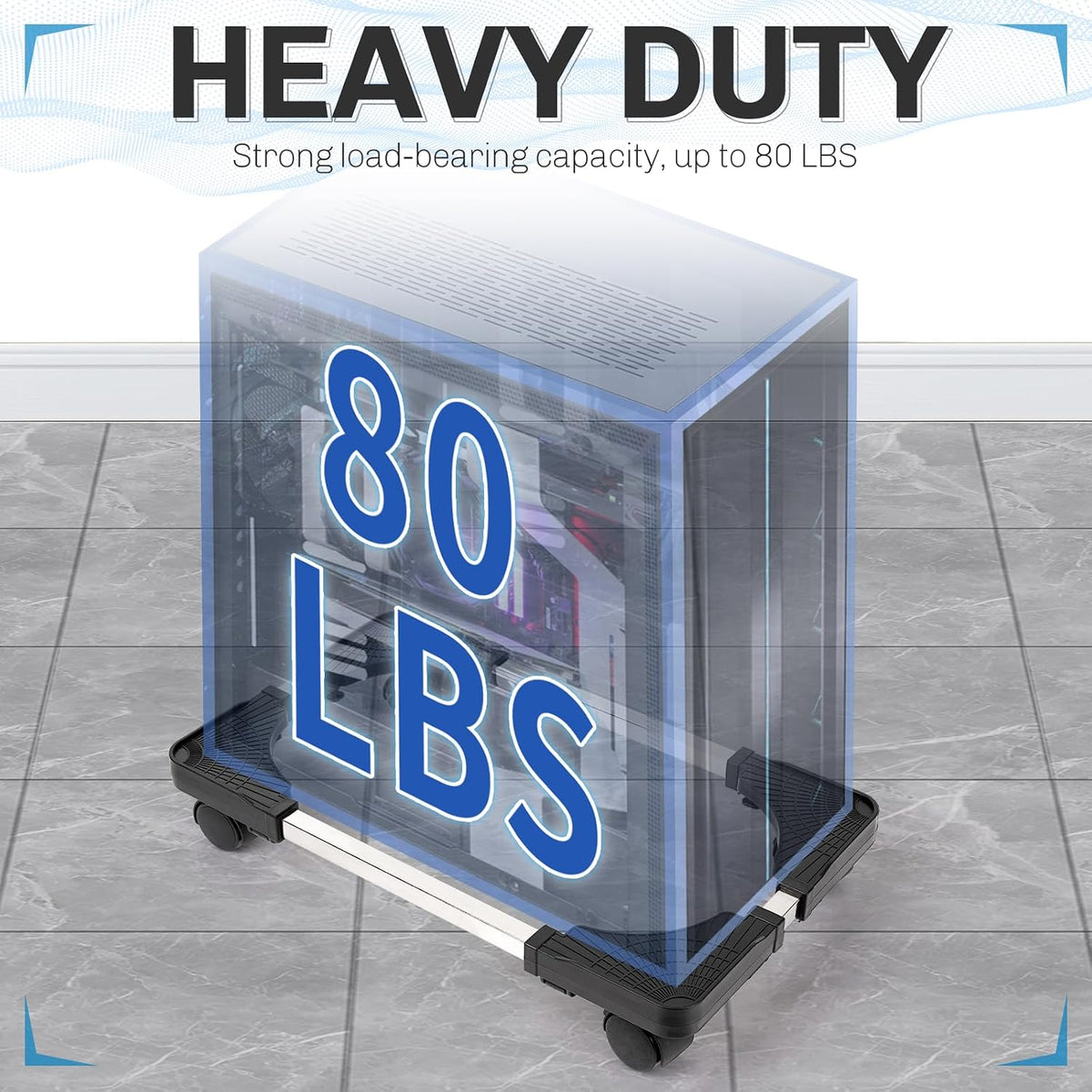 Liitrton Mobile CPU Stand Adjustable Computer Tower Stand Fits Most PC