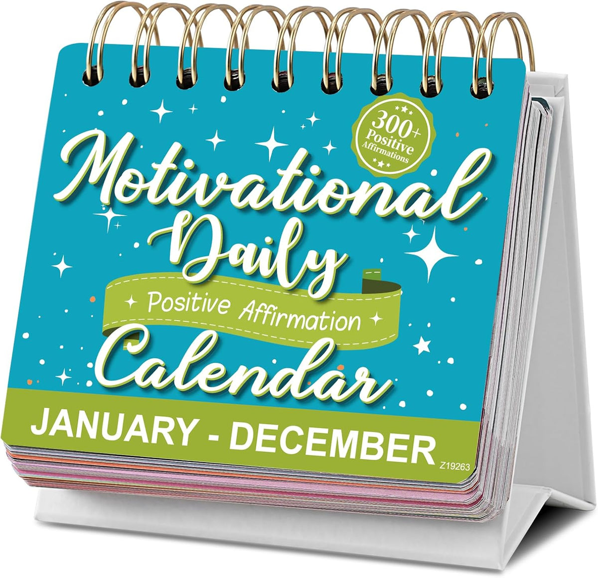 Motivational Daily Calendar - Undated Perpetual Desk Calendar, 5.0"x 4.9"