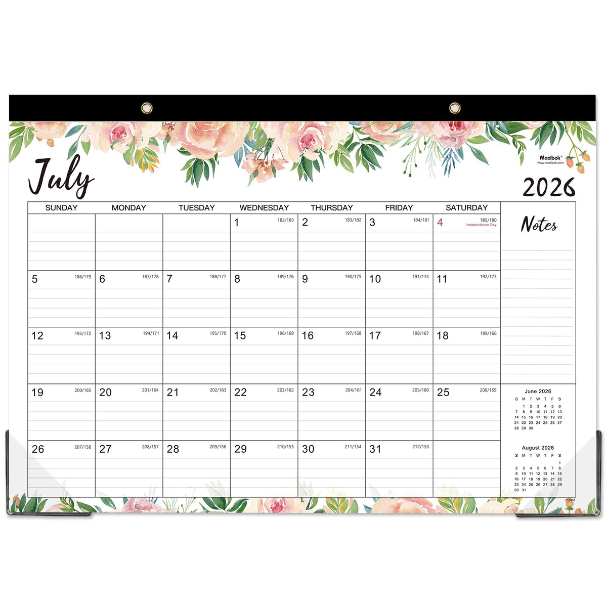 Desk Calendar 2026-2027 - Jul 2026 - Dec 2027, Large Monthly Desk Calendar 18 Months, 17" x 12", Desk Pad, Large Ruled Blocks, To-do List & Notes, Best Desk/Wall Calendar for Planning or Organizing